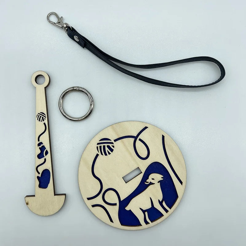 Portable Wooden Yarn Holder – Foldable with Wrist Charm