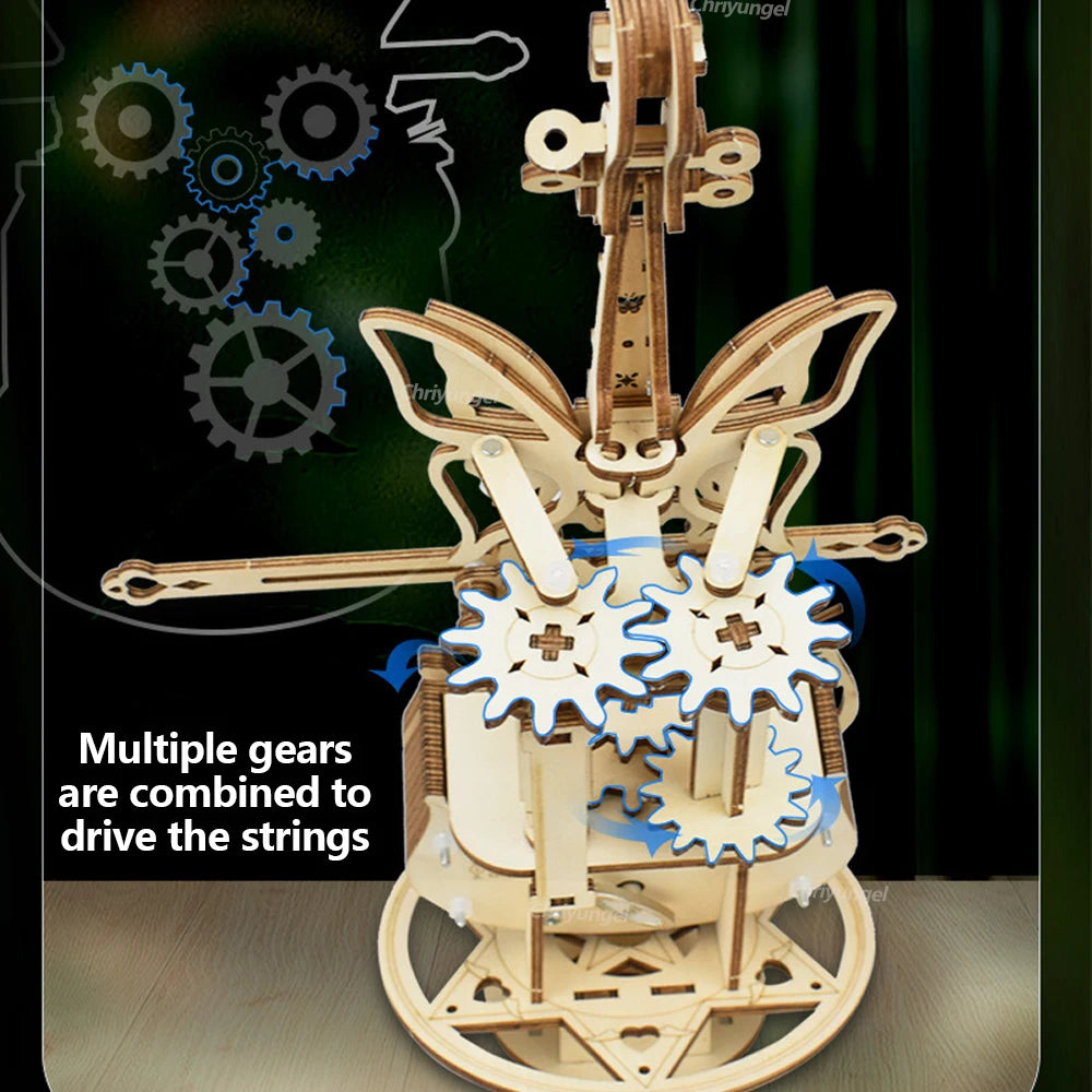 3D Wooden Cello Puzzle DIY Music Box Model Kit