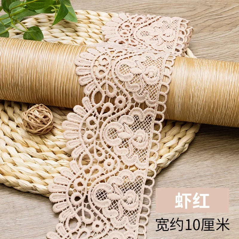 10cm Hollow Floral Embroidered Elastic Lace Trim