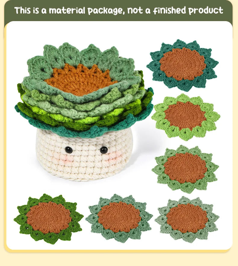 Hand-Knitted Crochet Kit for Coaster & Cap Mats