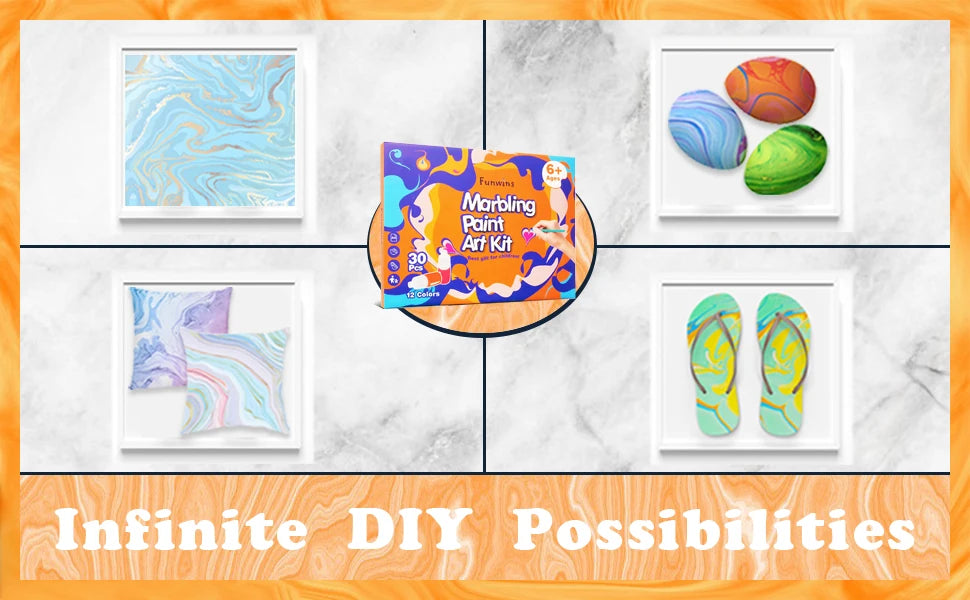 Marble Painting Kit for Kids – Water Marbling Art Set