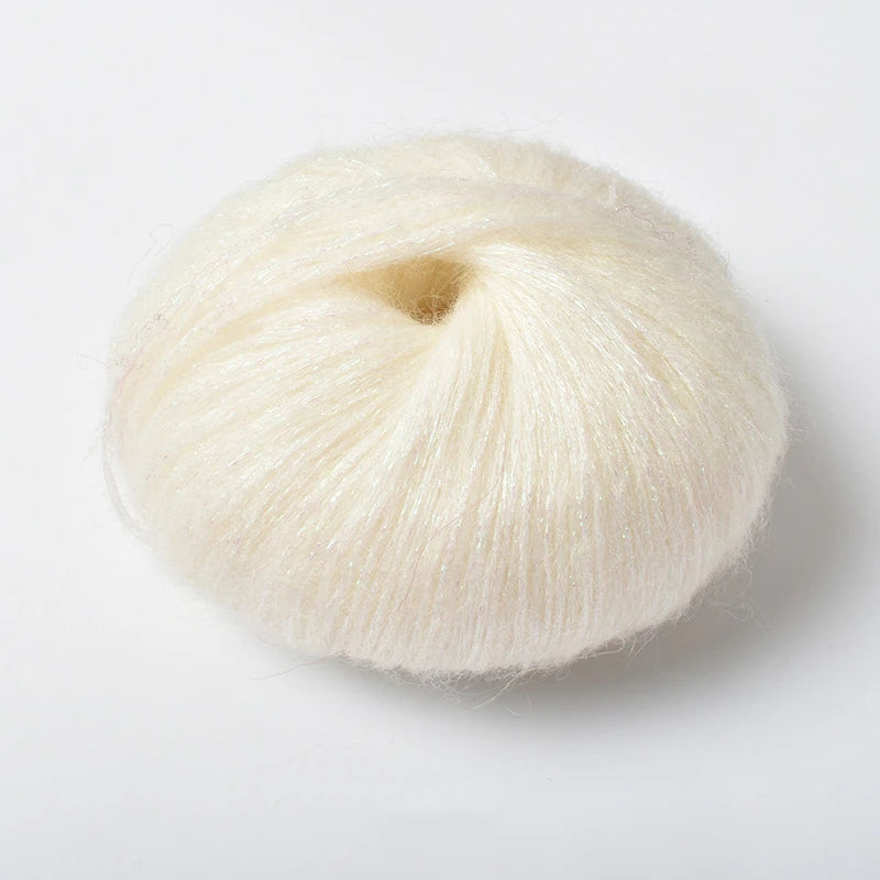 25g Golden Sequin Mohair Yarn – Soft Crochet & Knitting Wool