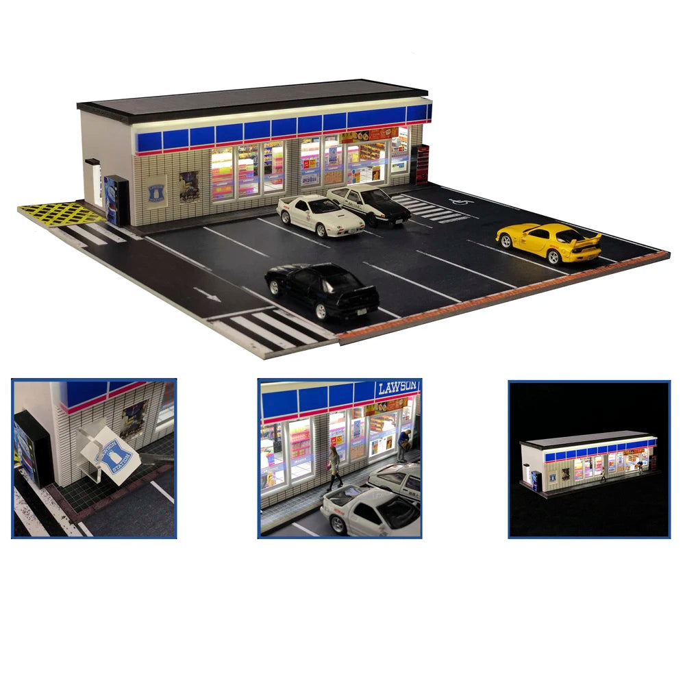 GFans 1:64 Scale Car Garage Diorama Model with LED Lights