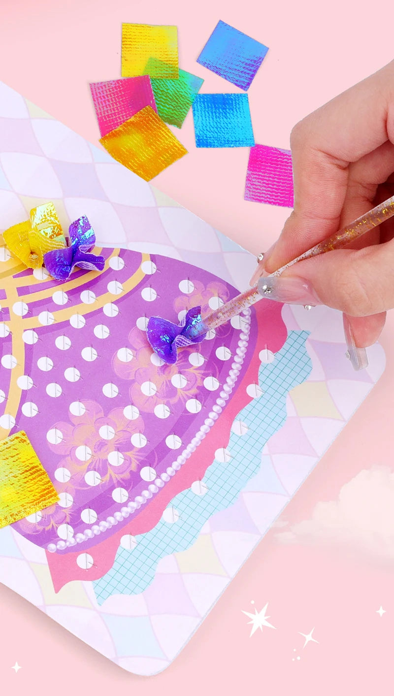 DIY Puzzle Puncture Painting Card Set for Kids