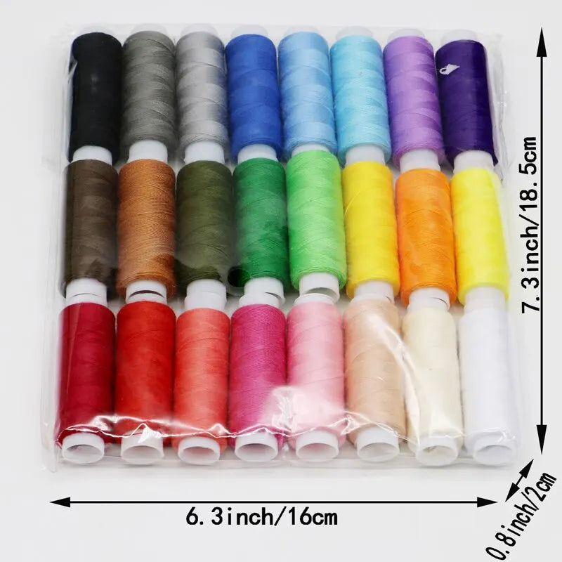 24-Color Polyester Embroidery Sewing Thread Set