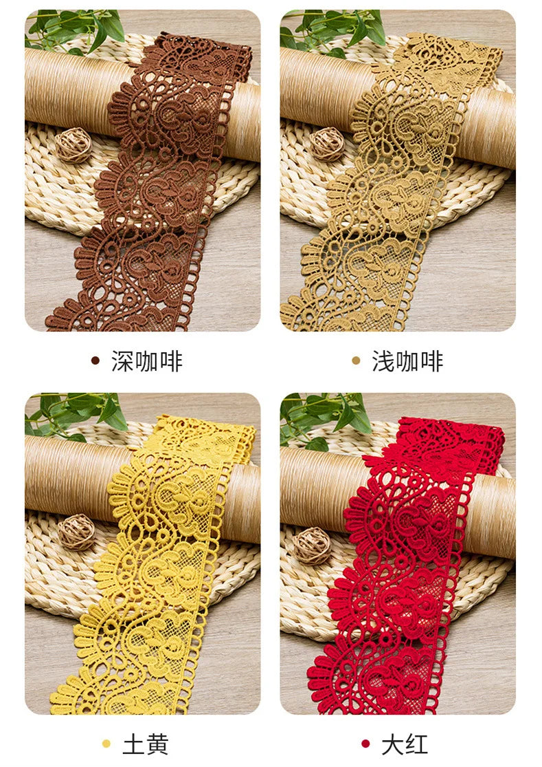10cm Hollow Floral Embroidered Elastic Lace Trim