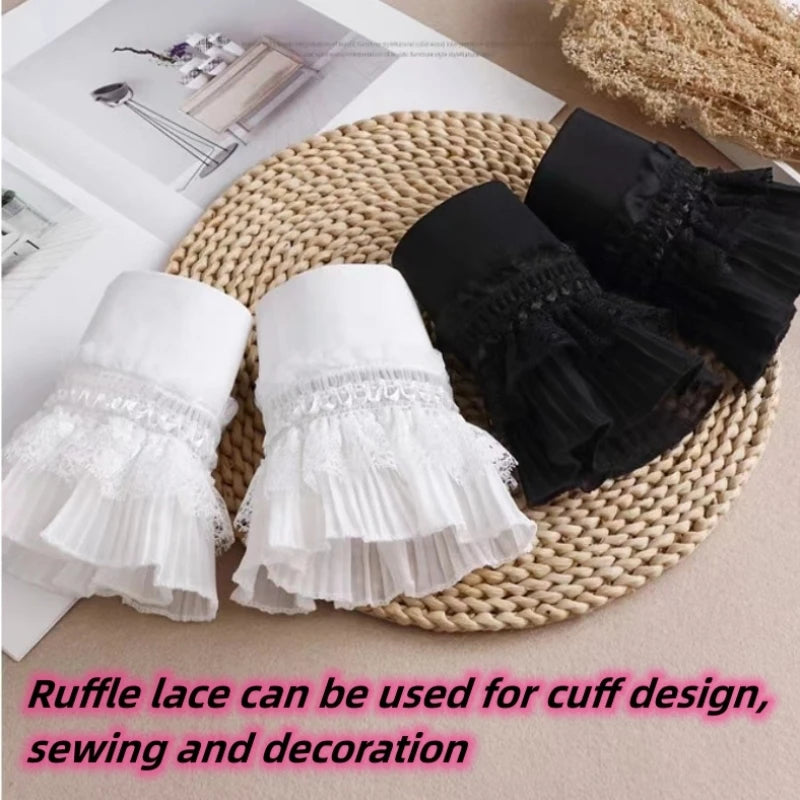 12-Color Reflective Ruffled Lace Fabric for DIY Crafts