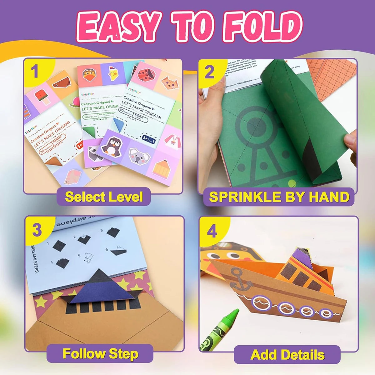 Origami Kit with Paper and Guide Book for Kids