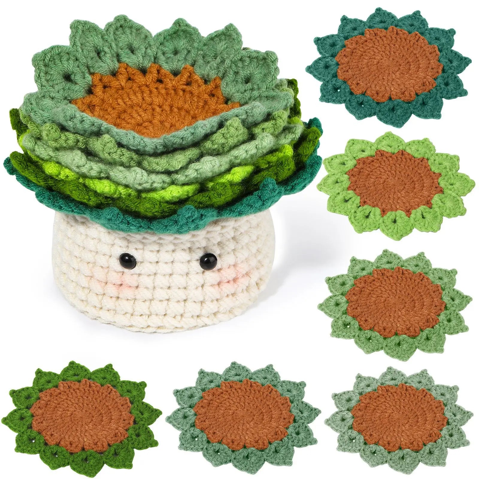 Hand-Knitted Crochet Kit for Coaster & Cap Mats