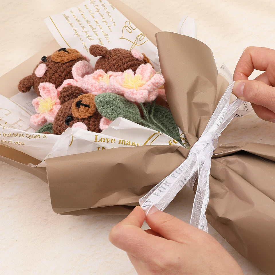 KRABALL Crochet Animal or Flower Bouquet Kit