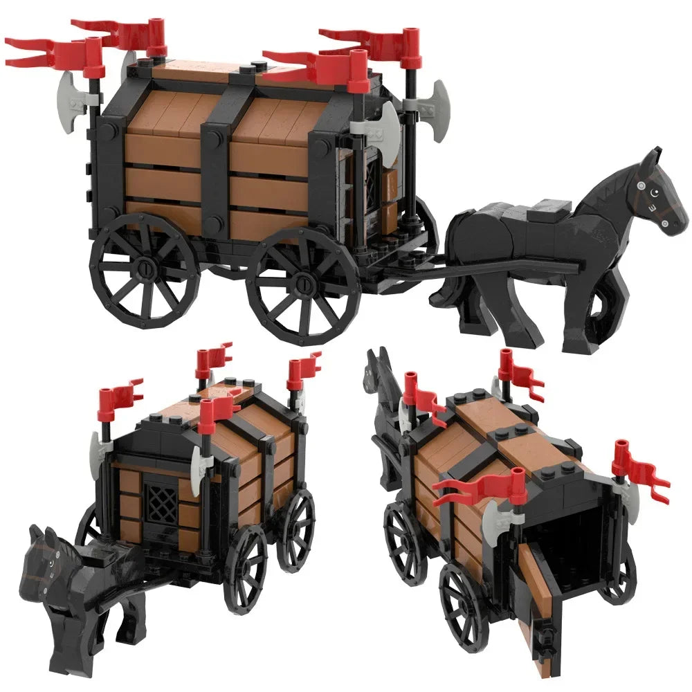 MOC Medieval Carriage & Military Weapons Set