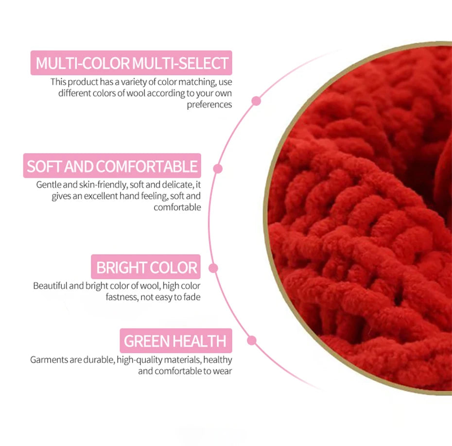 QJH Chunky Knitting Yarn – 100g Jumbo Polyester Craft Ball