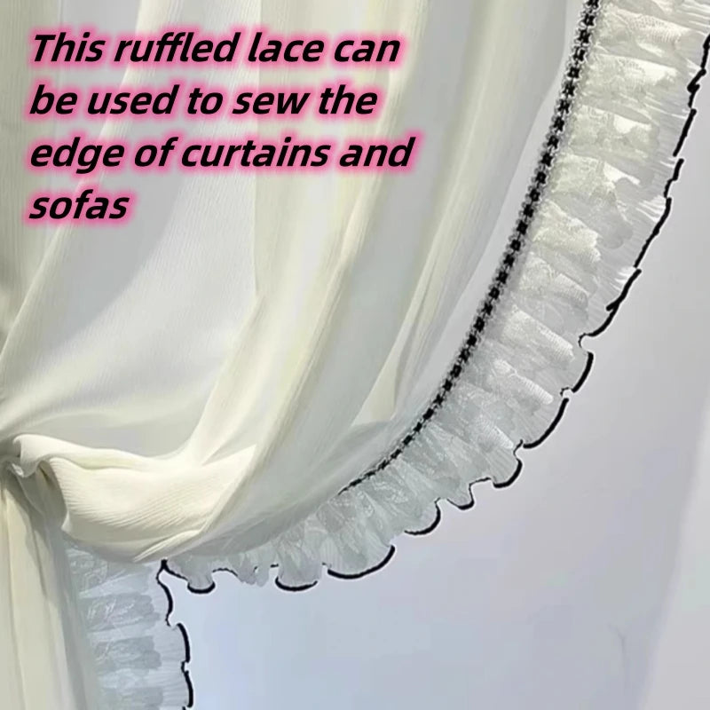 12-Color Reflective Ruffled Lace Fabric for DIY Crafts