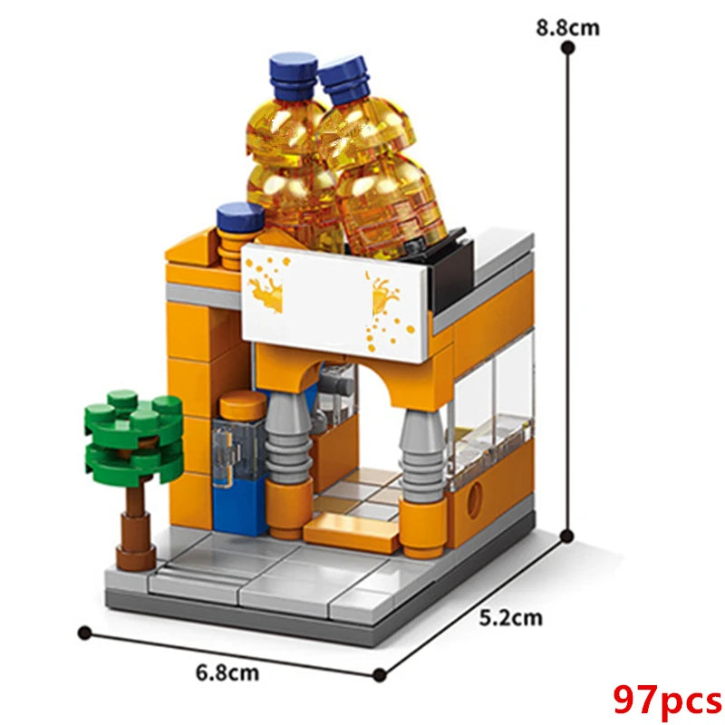 Restaurant & Dessert Street View Building Blocks Kit