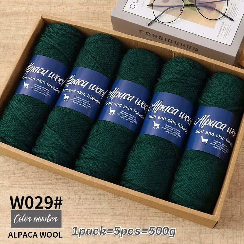 500g Coarse Alpaca Wool Yarn – Warm Handwoven Knitting Yarn