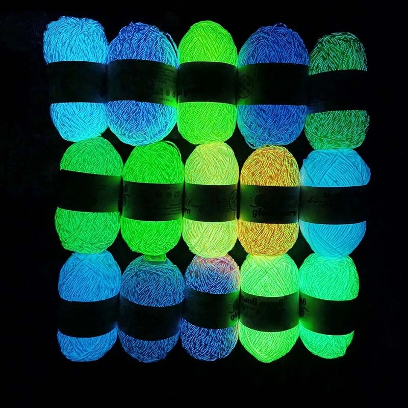 50g Glow-in-the-Dark Yarn – Luminous Wool for DIY Knitting & Crochet