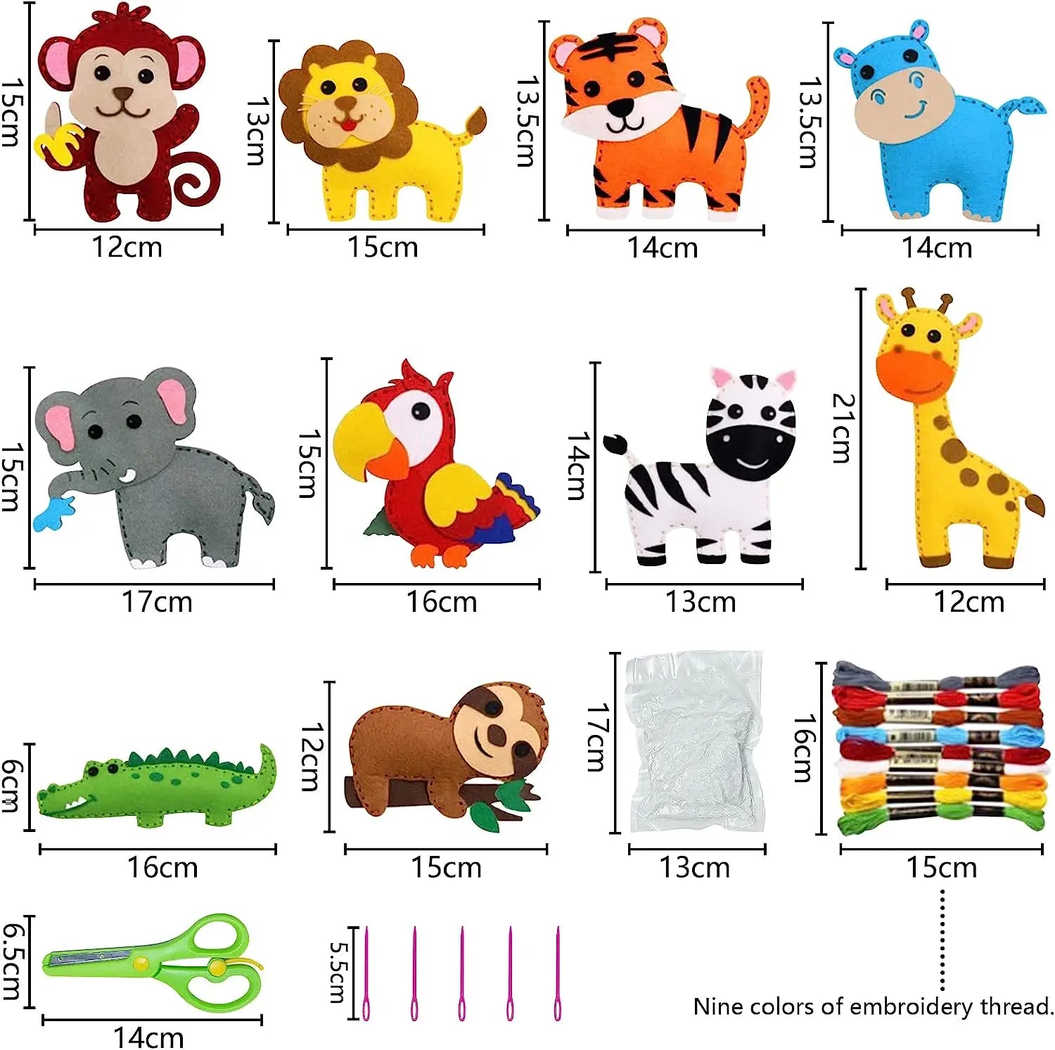 Woodland Animals DIY Felt Sewing Kit for Kids