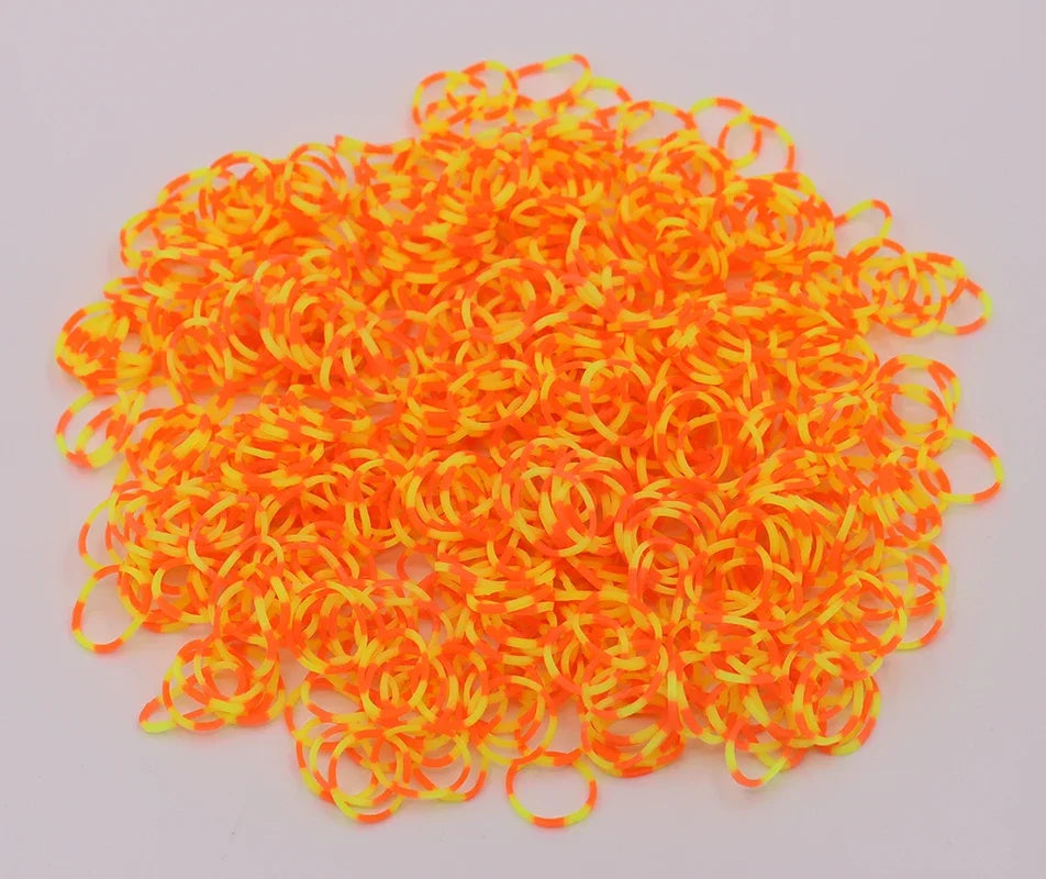 Double Color Rubble Loom Bands Bracelet DIY Jewelry Kit