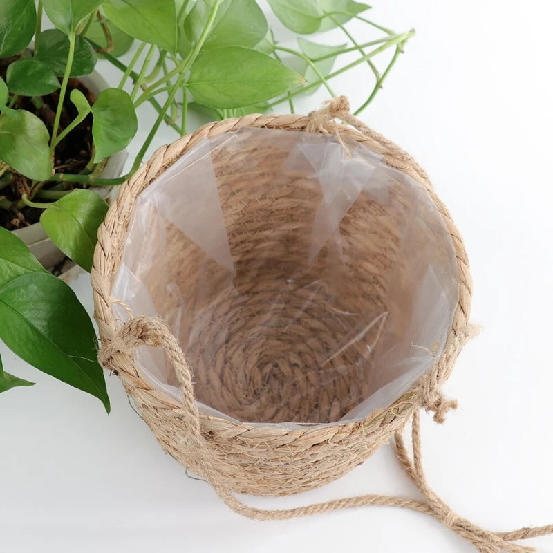 Jute Rope Macrame Hanging Planter Basket