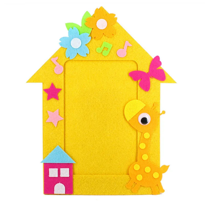 3Pcs DIY Cartoon Animal 6-Inch Photo Frame Craft Set for Kids