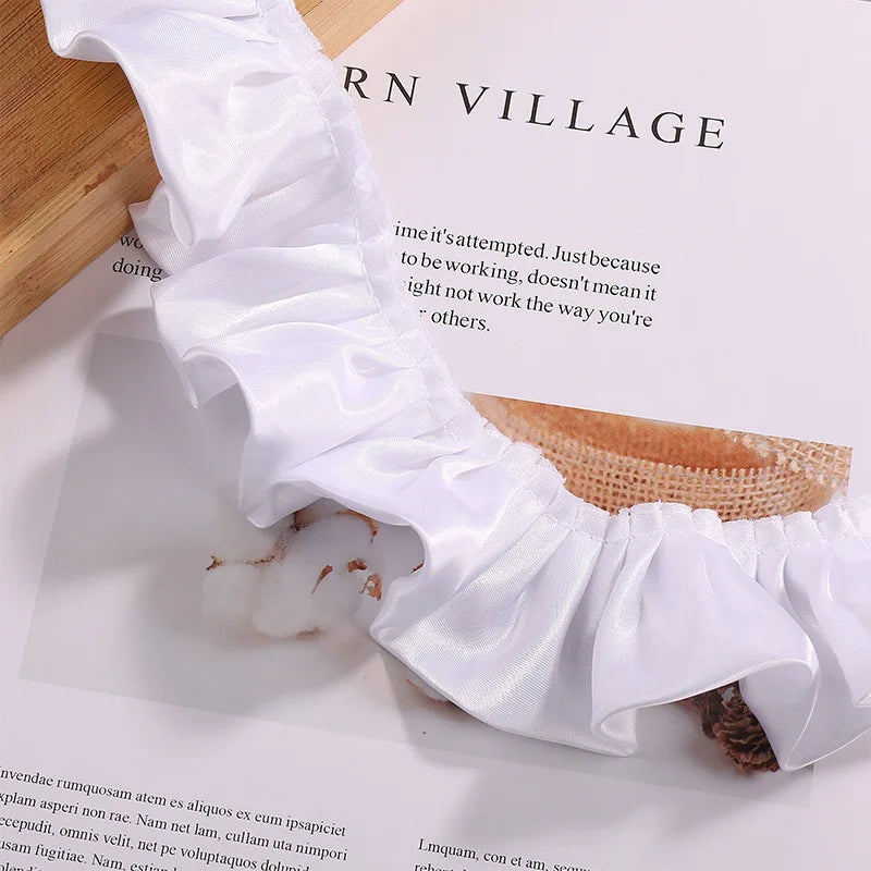 12-Color Reflective Ruffled Lace Fabric for DIY Crafts