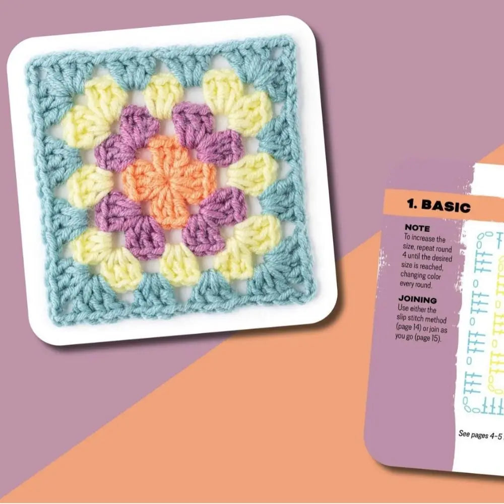 Granny Square Pattern Card Deck – DIY Knitting Kit for Adults