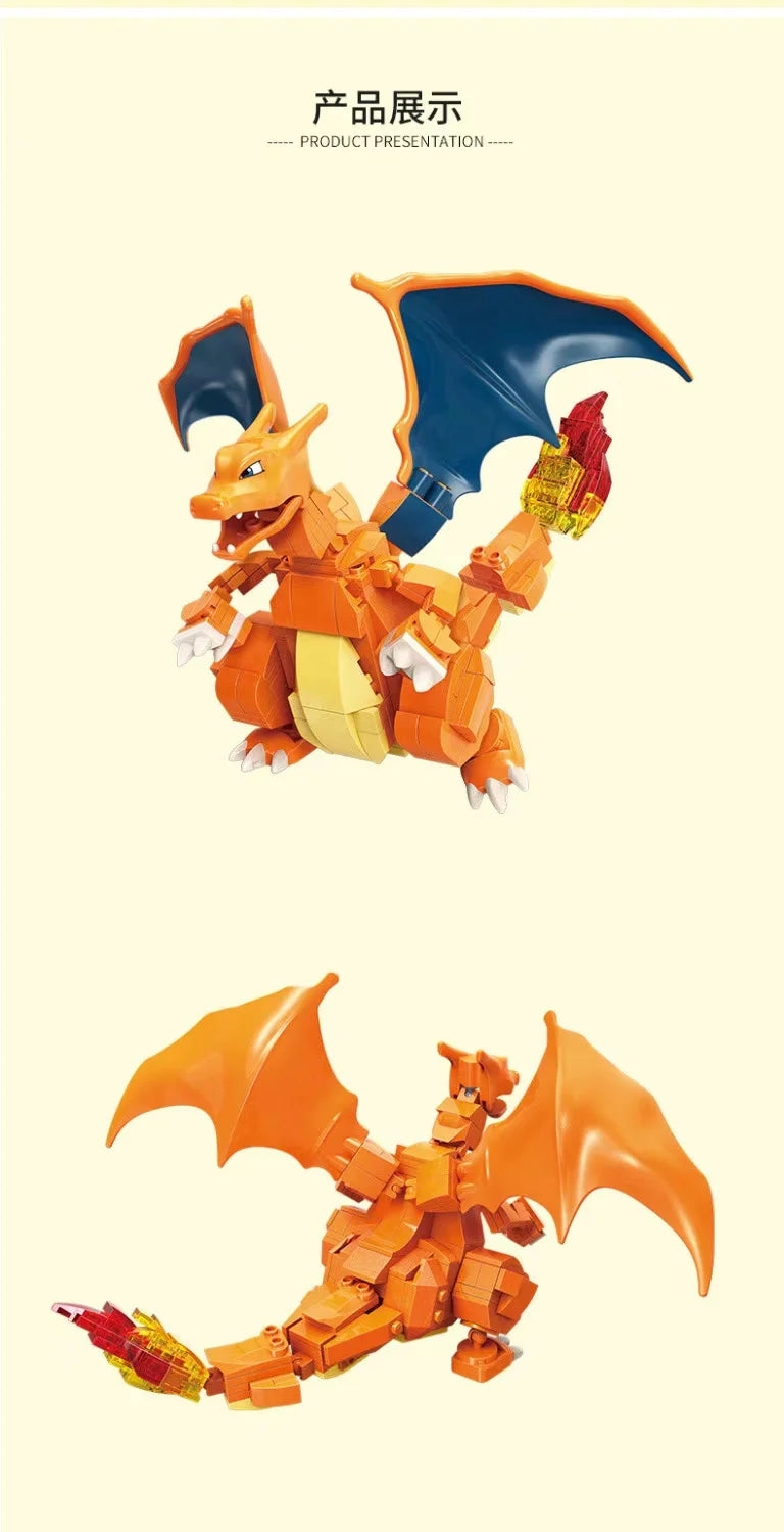 Pokémon Building Block Figures – Charizard, Mewtwo, Venusaur Models