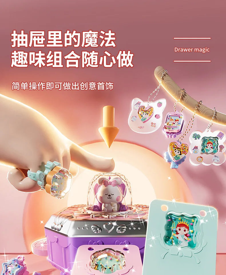DIY Jewelry Maker Machine Bracelet Crafting Set with Cartoon Rabbit