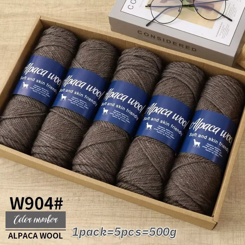 500g Coarse Alpaca Wool Yarn – Warm Handwoven Knitting Yarn