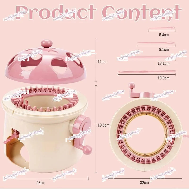 32-Needle Knitting Machine for DIY Hats, Scarves, Socks