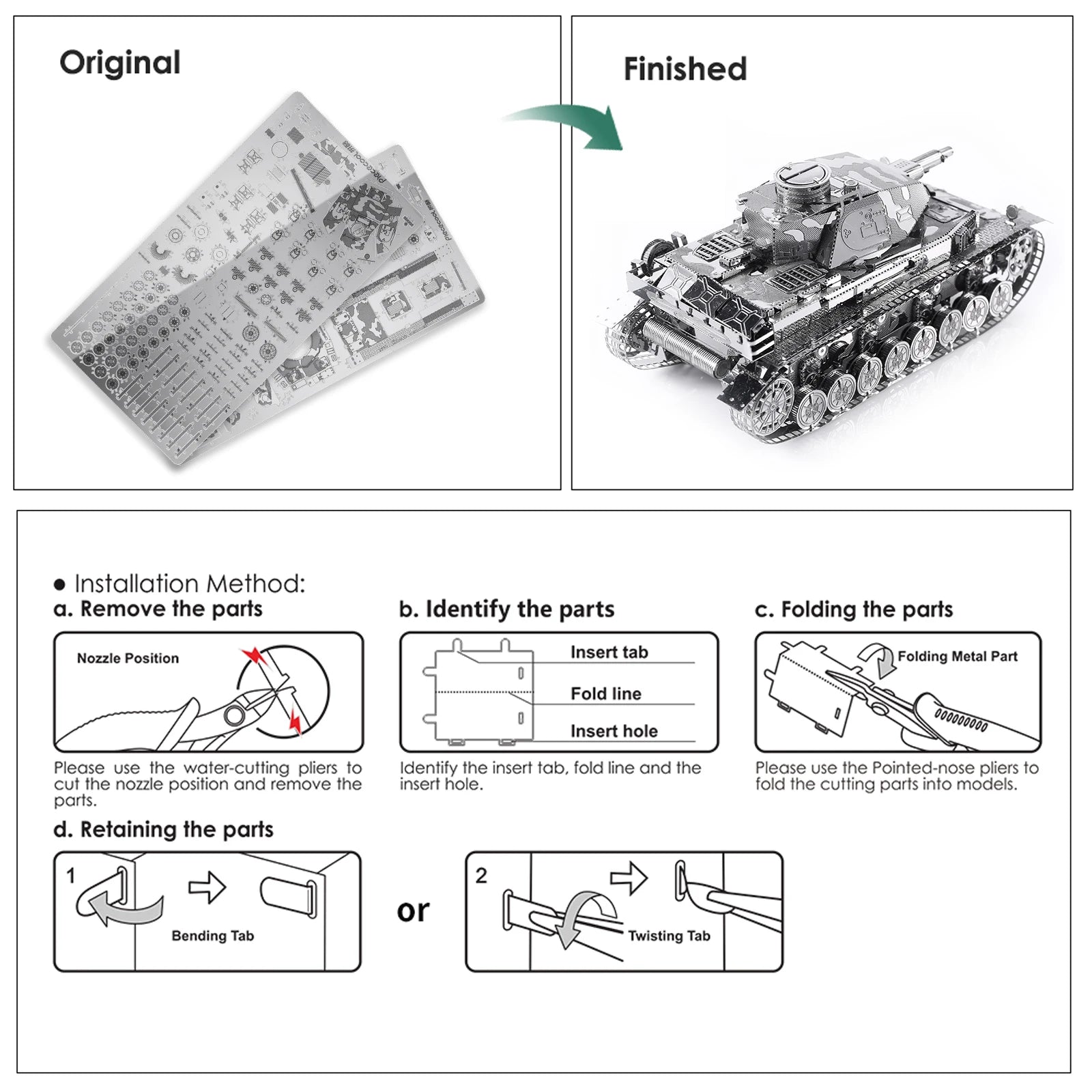 Piececool 3D Metal Tank Model Kit