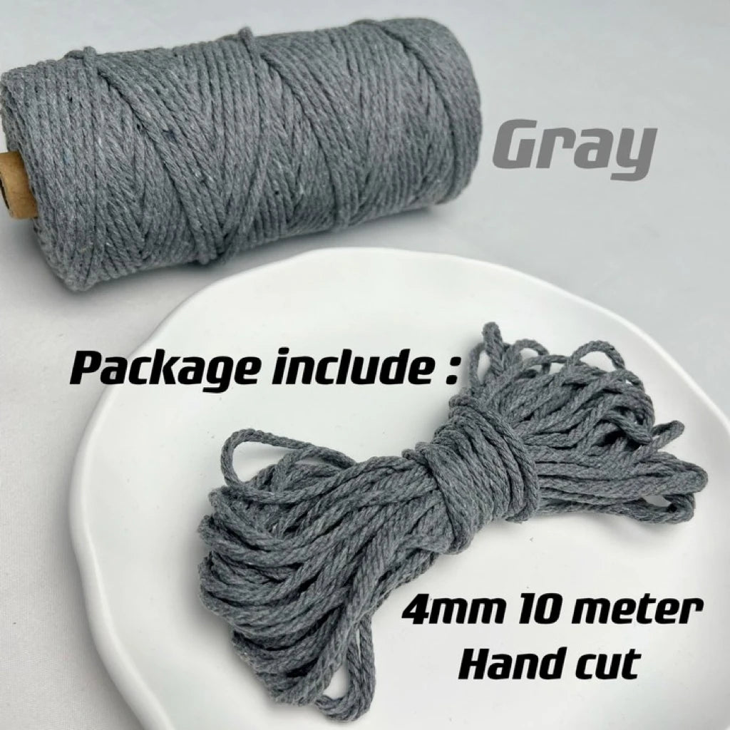 10m 4mm Braided Cotton Macrame Rope – Natural DIY Craft Cord