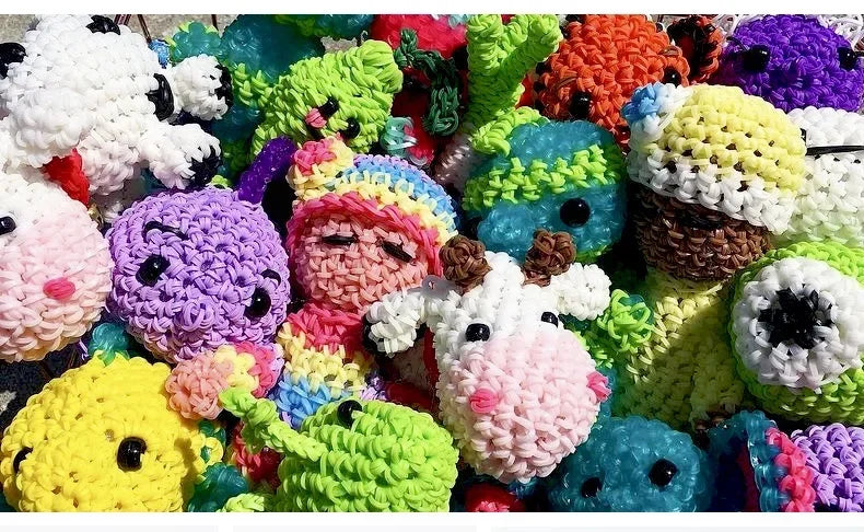 Double Color Rubble Loom Bands Bracelet DIY Jewelry Kit