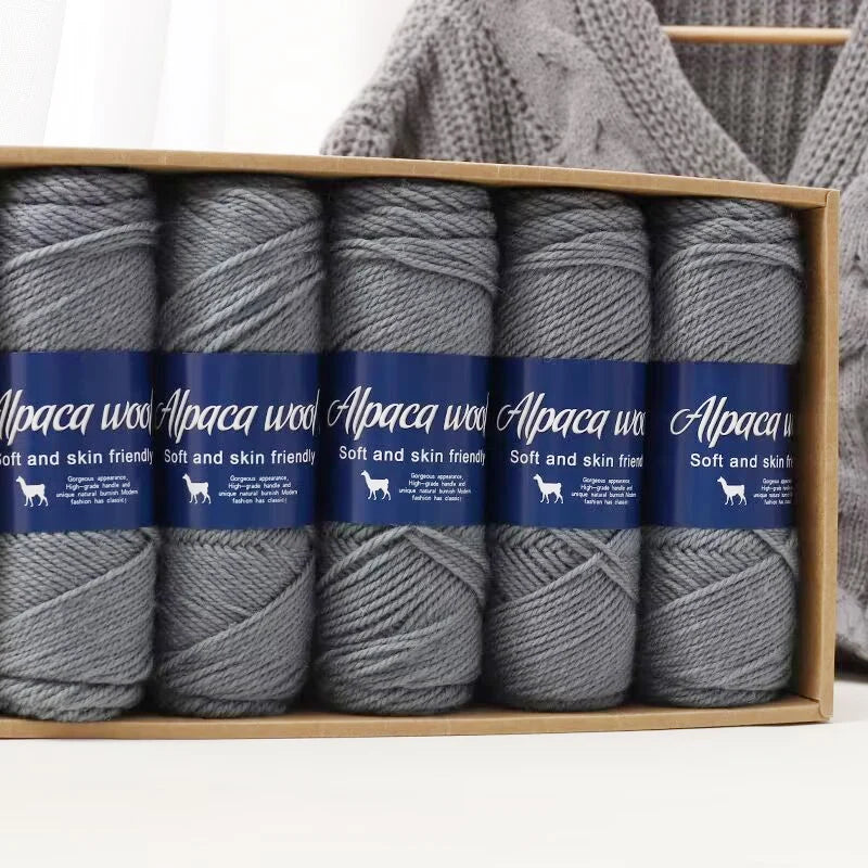 500g Coarse Alpaca Wool Yarn – Warm Handwoven Knitting Yarn