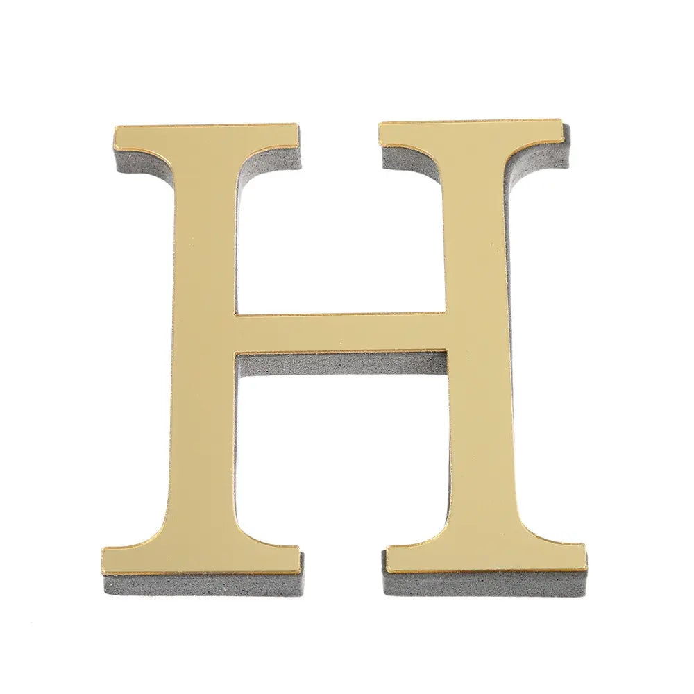 3D Mirror Acrylic Gold Letter Wall Stickers 10CM
