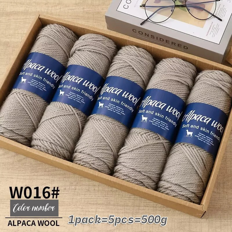 500g Coarse Alpaca Wool Yarn – Warm Handwoven Knitting Yarn
