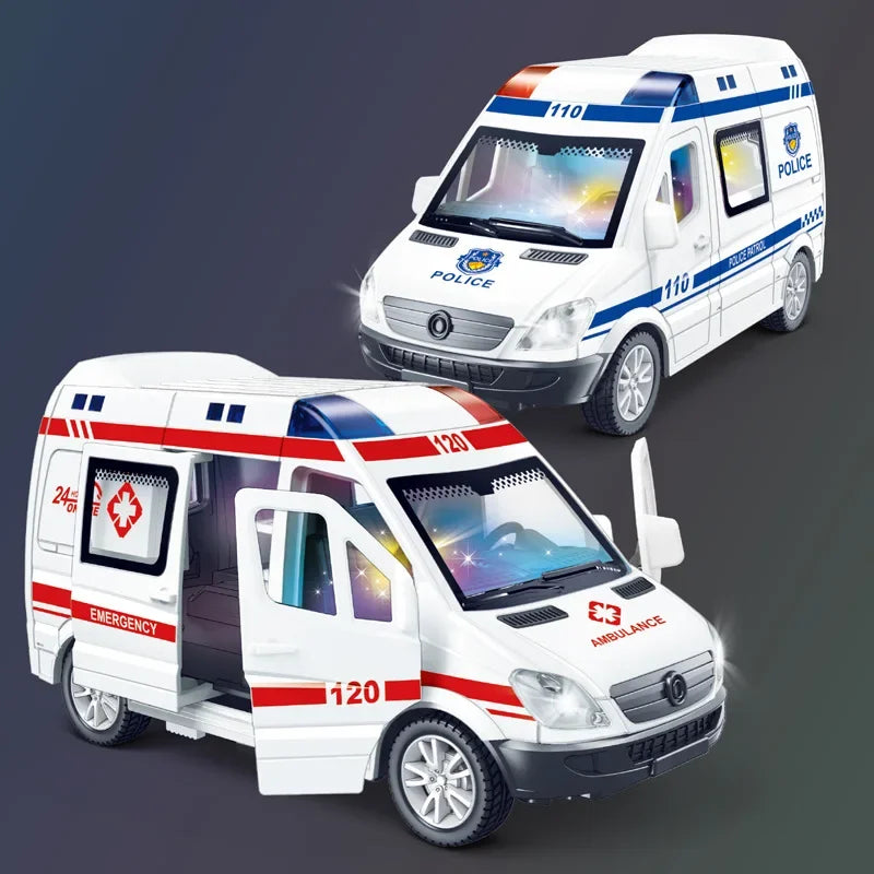 1:32 Diecast Emergency Vehicles – Ambulance, Fire Truck, Police Car