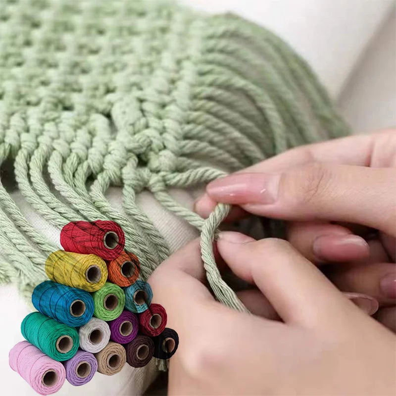 10m 4mm Braided Cotton Macrame Rope – Natural DIY Craft Cord