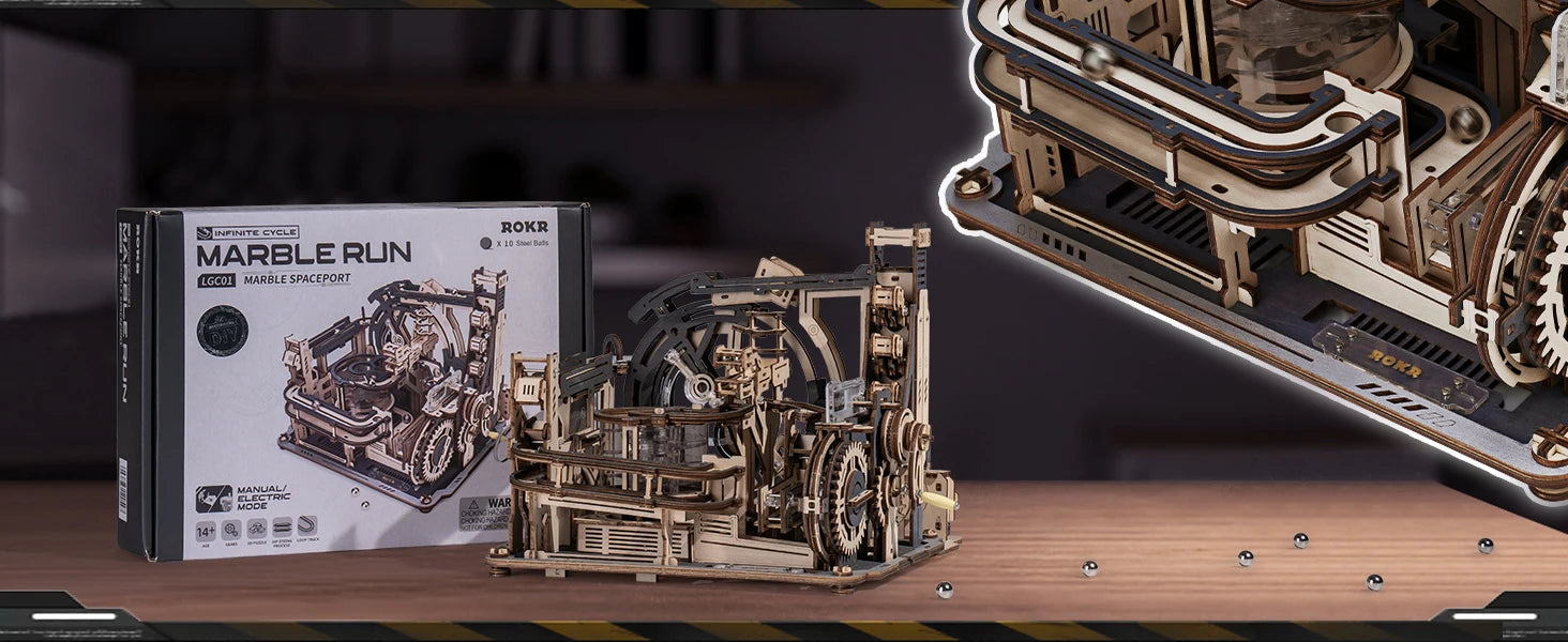 Robotime ROKR Electric Marble Spaceport 3D Puzzle