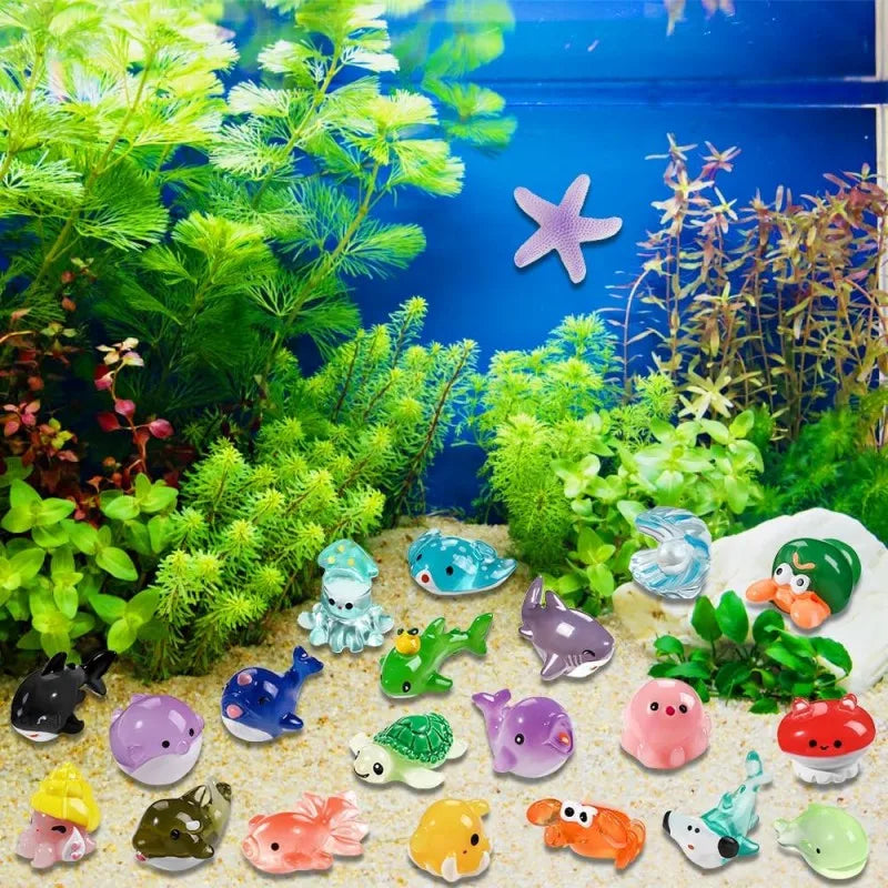 Mini Ocean Resin Sea Animal Figurines for DIY Landscape Decor