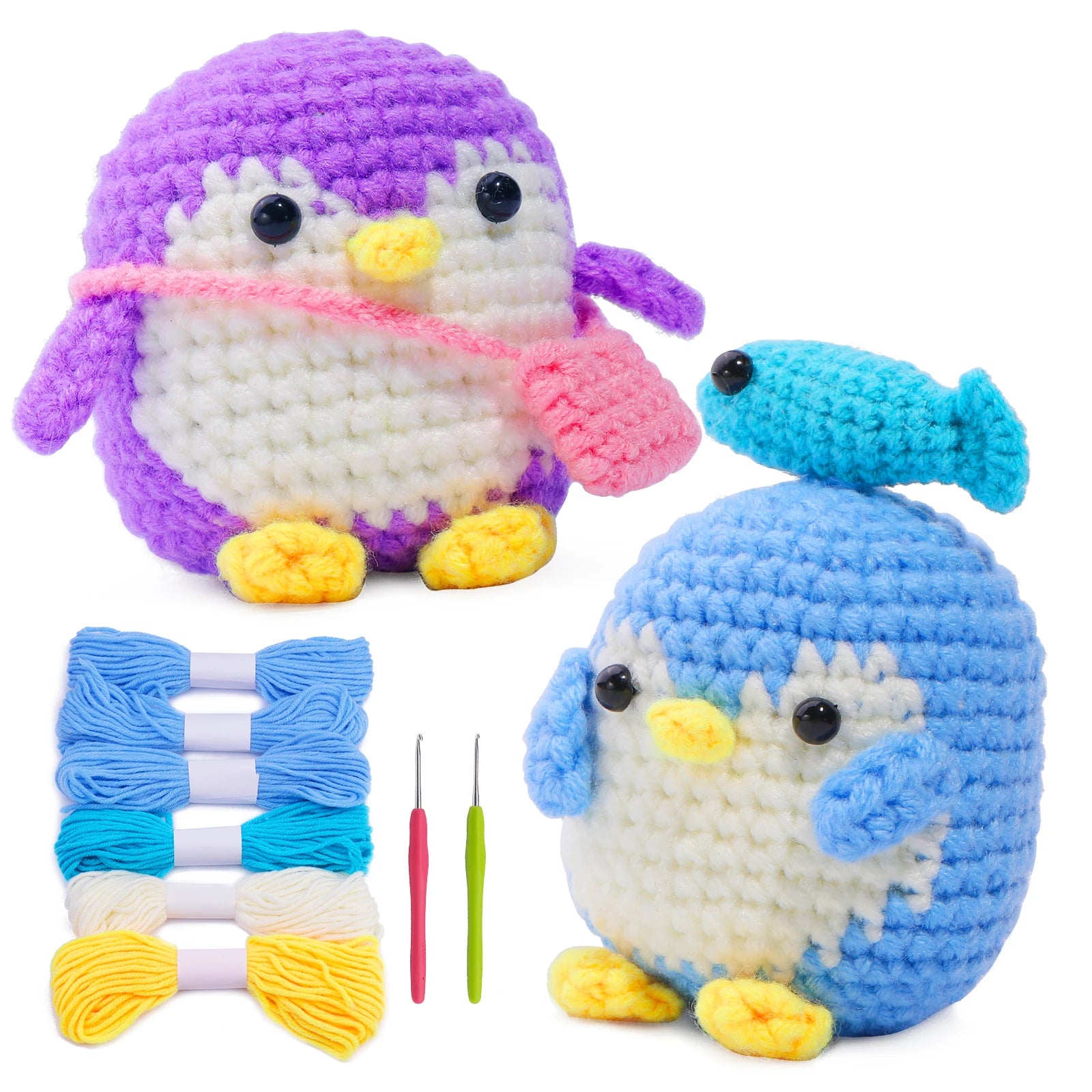 KRABALL Penguin Crochet Kit – Beginner Set with Video Tutorial