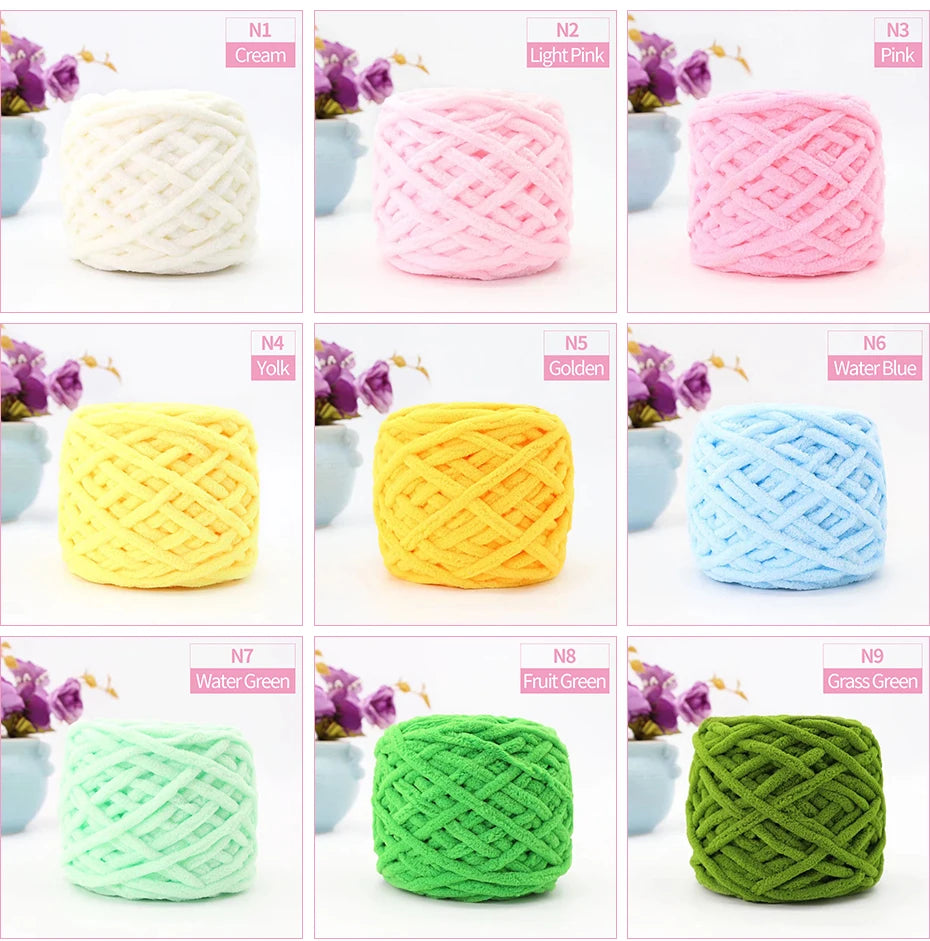 QJH Chunky Knitting Yarn – 100g Jumbo Polyester Craft Ball