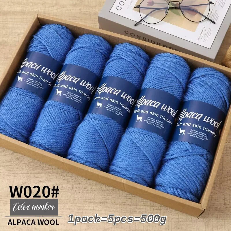 500g Coarse Alpaca Wool Yarn – Warm Handwoven Knitting Yarn