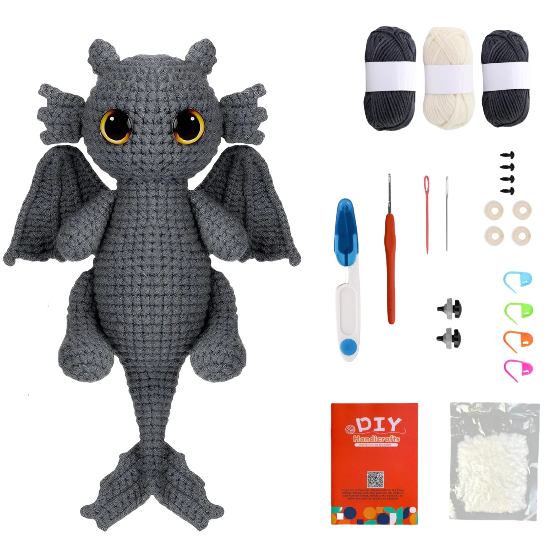 Beginner Crochet Dragon Kit with Video Tutorials