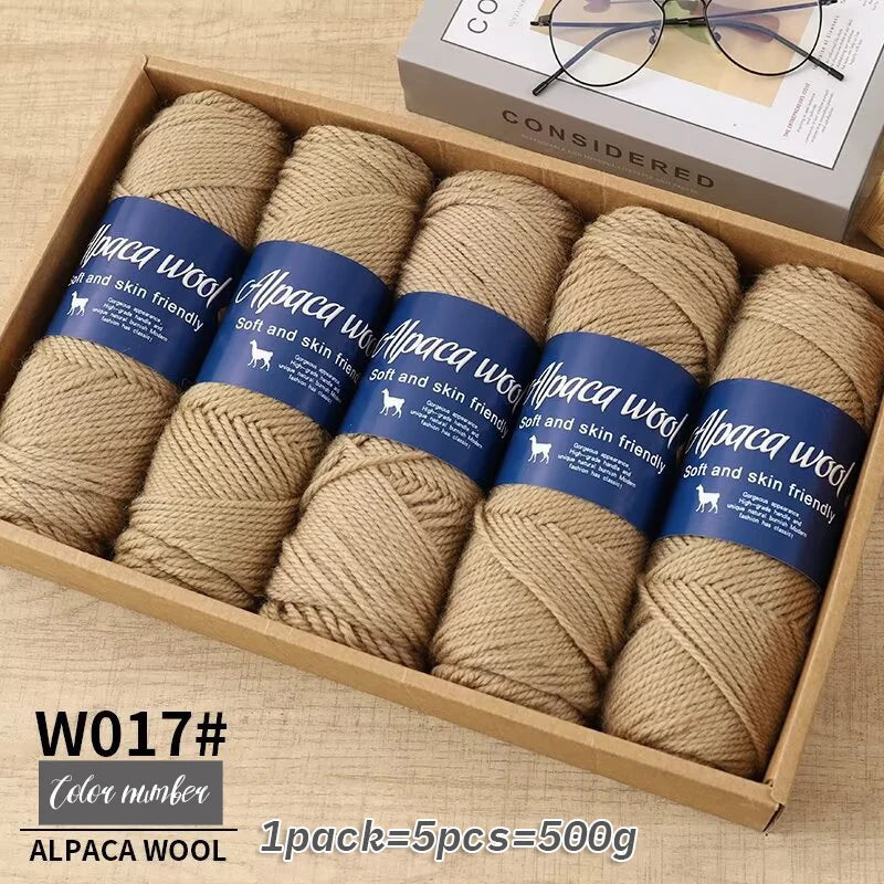 500g Coarse Alpaca Wool Yarn – Warm Handwoven Knitting Yarn