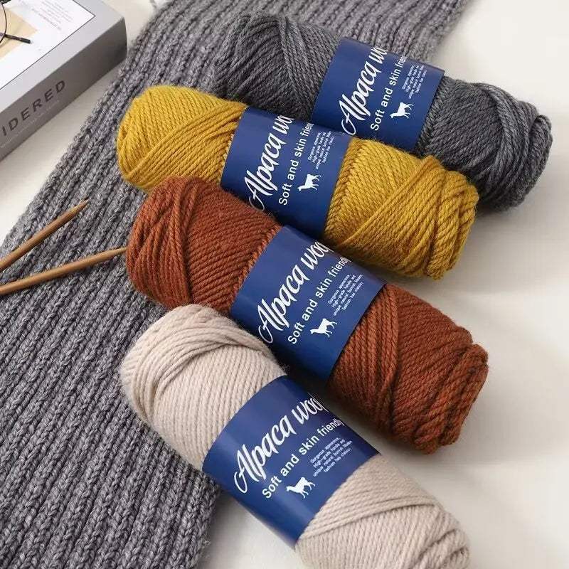 500g Coarse Alpaca Wool Yarn – Warm Handwoven Knitting Yarn