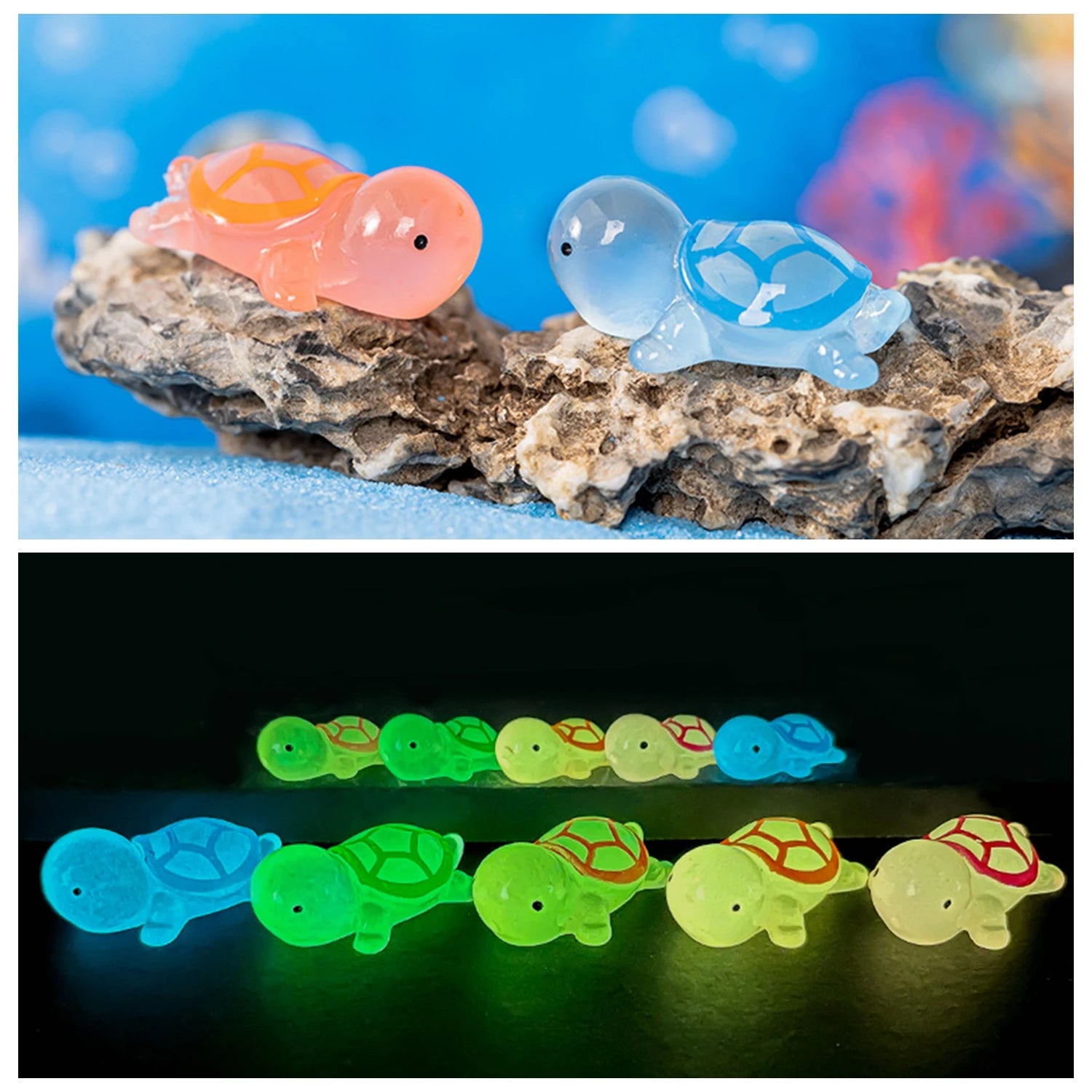 Mini Glow-in-the-Dark Animal and Mushroom Figurines for Fairy Garden