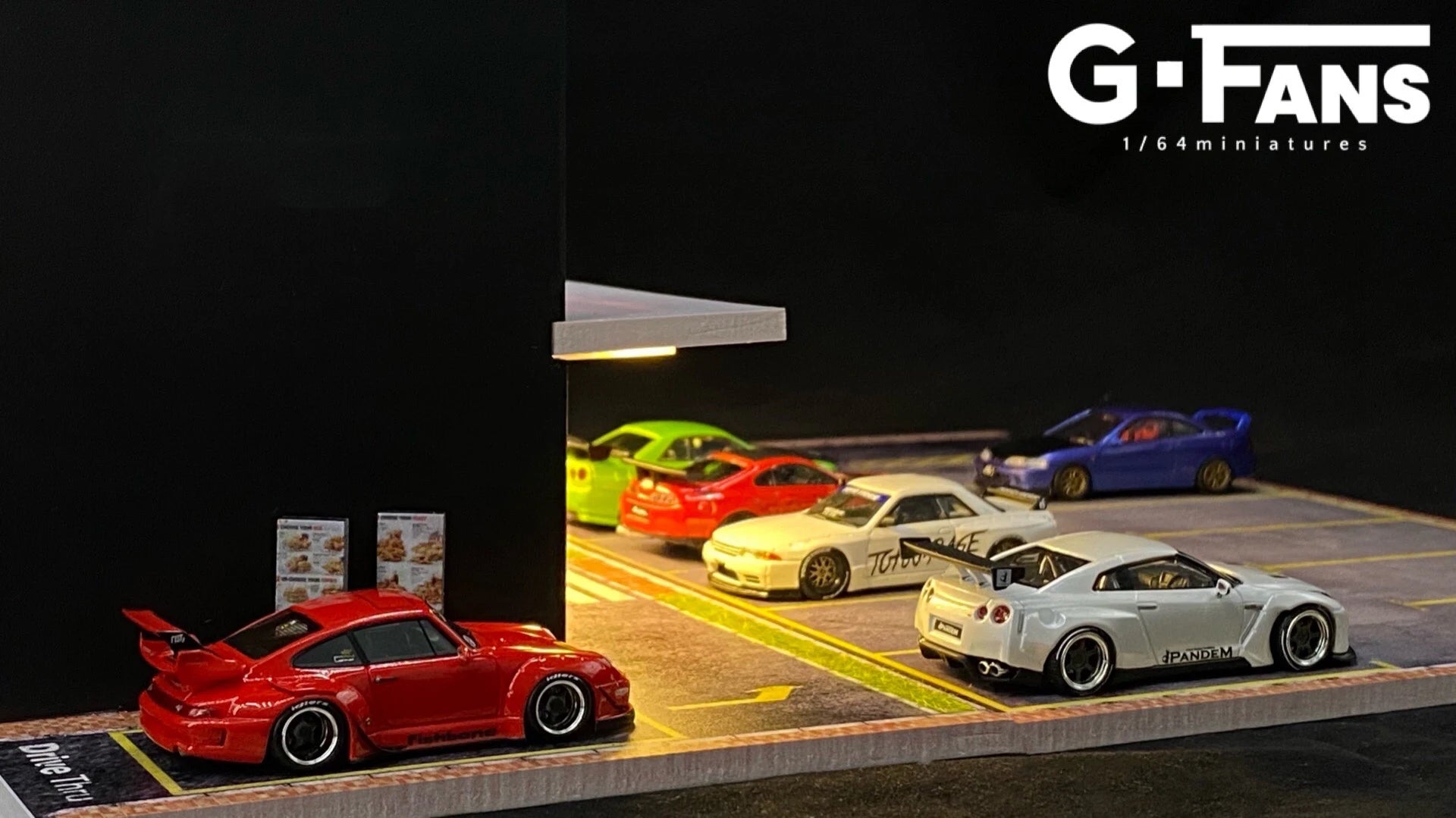 GFans 1:64 Scale Car Garage Diorama Model with LED Lights