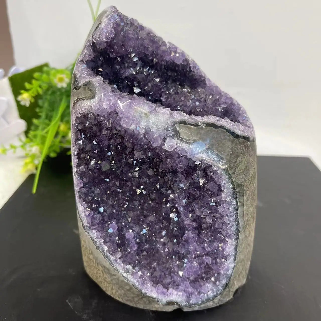 Natural Amethyst Geode Crystal Cluster for Home or Reiki Use