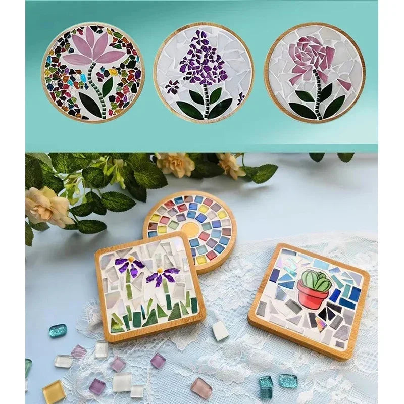 DIY Bamboo Mosaic Coaster Kit for Kids